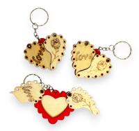 Брелок деревянный Сердце Love + фоторамка (1)