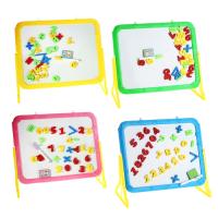 Доска  магнитно-маркерная+мел с буквами 30*38 цв. ассорти на подставке