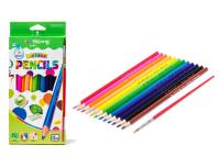 Карандаши цв аквар Yalong, 12 цв., трехграные, деревянные, с кистью, к/к