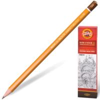 Карандаш ч/гр KOH-I-NOOR 1500, 1шт., 5H, без резинки, корпус желтый, заточенный