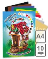 Цветной картон А4 "Теремок" 10 цв.10 л.