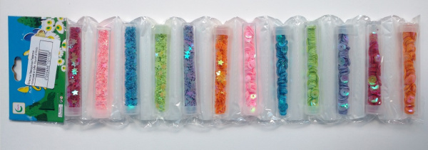 Блестки Звездочки-Пайетки голографические в тубе 12шт